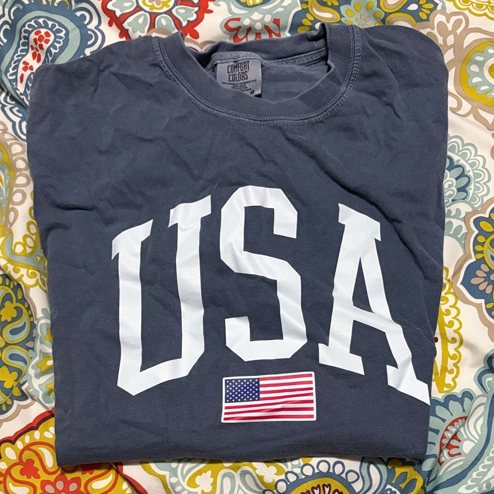 Comfort Colors Men's Charcoal USA Tee
